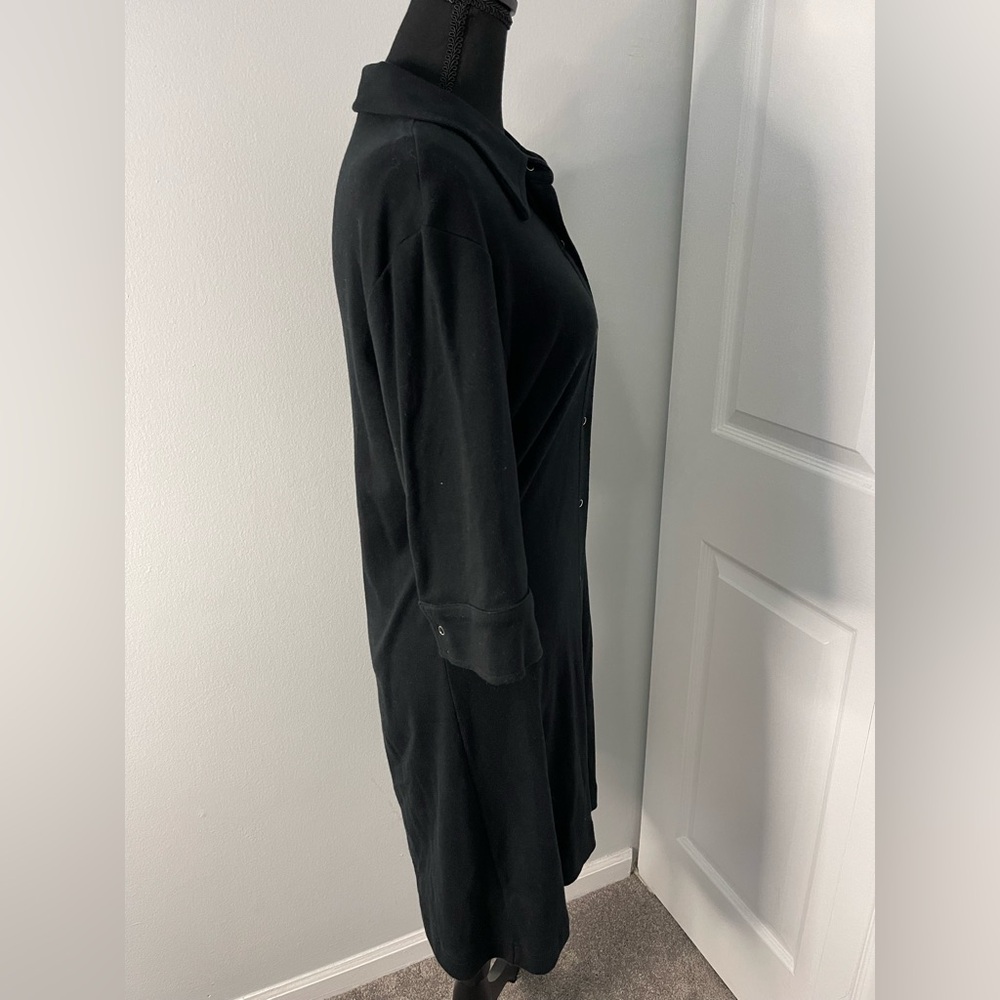 🖤 MODA International Black Button-Down Shirt Dress l Size L l Poshmark - Picture 4 of 5
